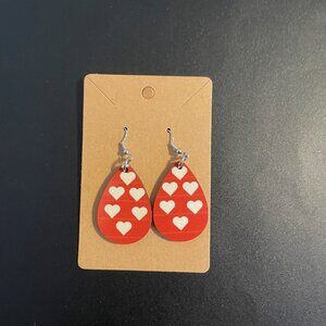 Handcrafted Valentine Earrings Sterling Silver Drop Dangle Hooks